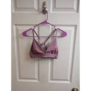 Lululemon License To Train Triangle Bra Dusty Rose Crisscross Straps - Size 6